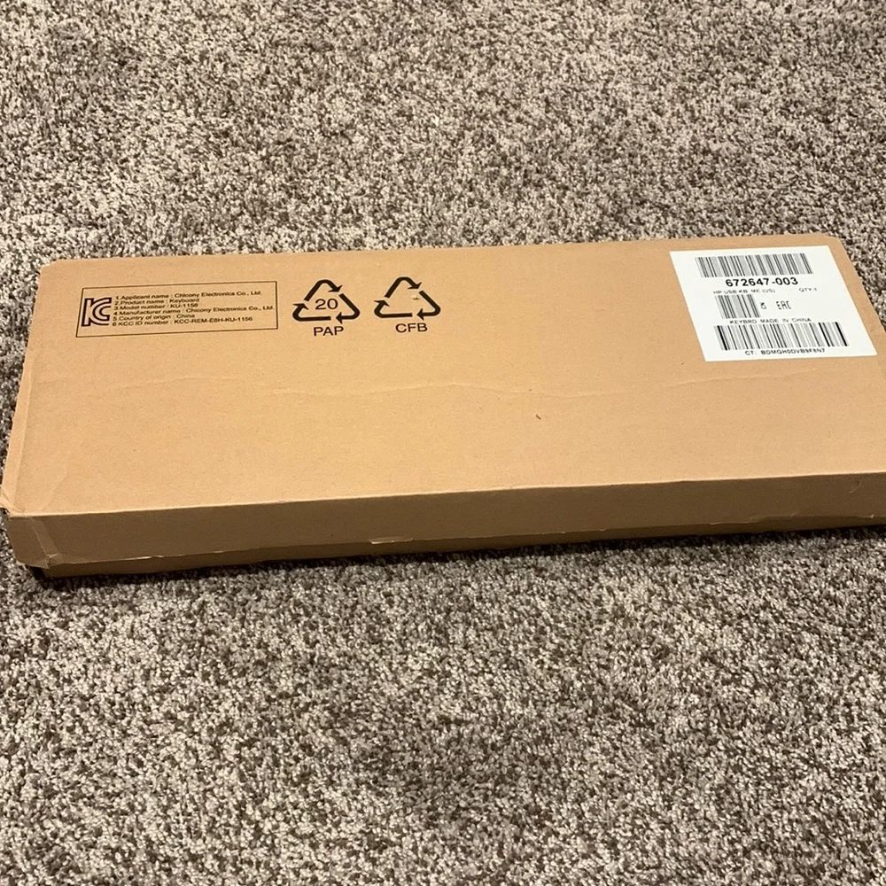 HP USB PC Keyboard, 672647-003, UGC